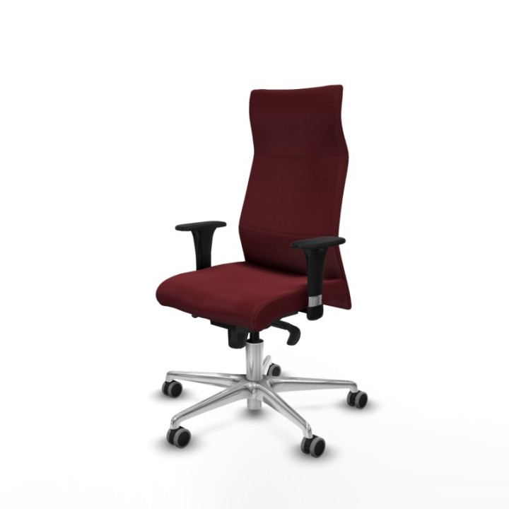 Albacete XL sincro similpiel granate brazos 1D base aluminio ruedas 65mm engomadas