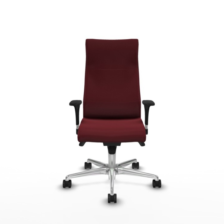 Albacete XL sincro similpiel granate brazos 1D base aluminio ruedas 65 mm nailon