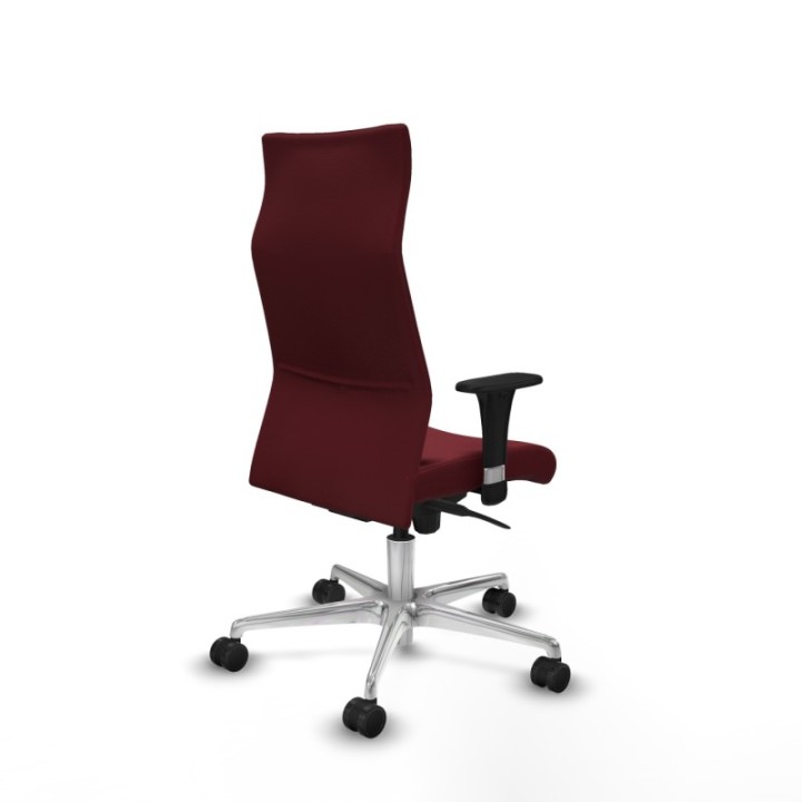 Albacete XL sincro similpiel granate brazos 1D base aluminio ruedas 65 mm nailon