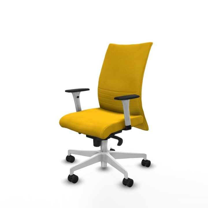 Albacete confidente sincro bali amarillo brazos 1D blancos base blanca ruedas 65 mm nailon