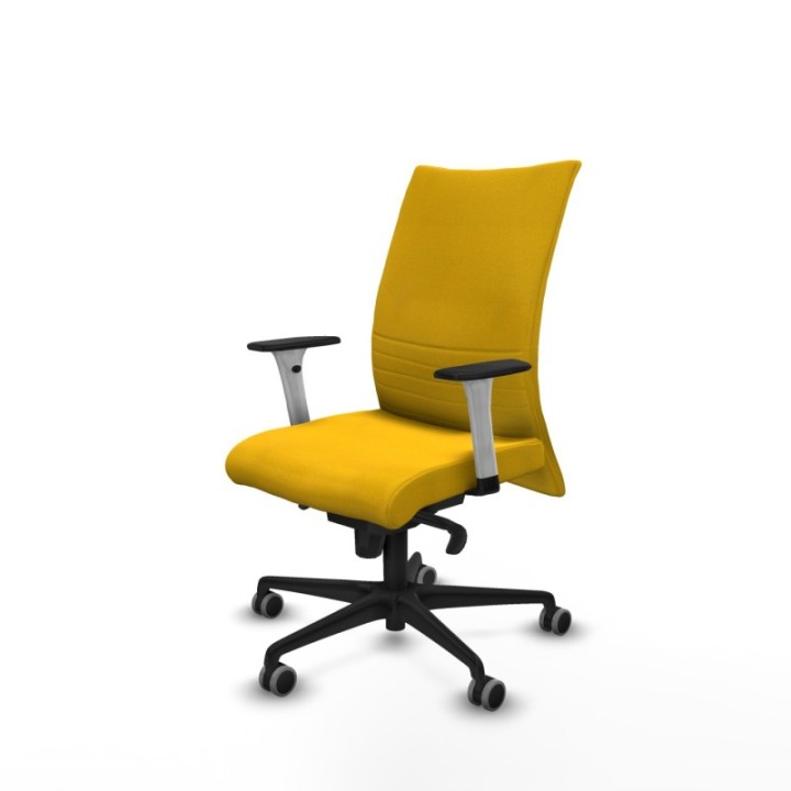 Albacete confidente sincro bali amarillo brazos 1D blancos base nailon ruedas 65mm engomadas