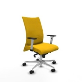 Albacete confidente sincro bali amarillo brazos 1D blancos base aluminio ruedas 65 mm nailon