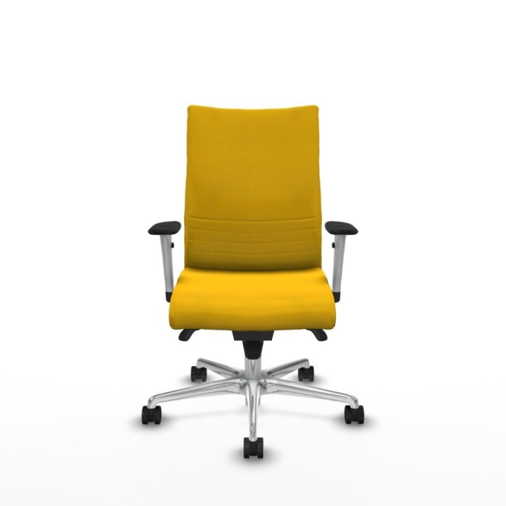 Albacete confidente sincro bali amarillo brazos 1D blancos base aluminio ruedas 65 mm nailon