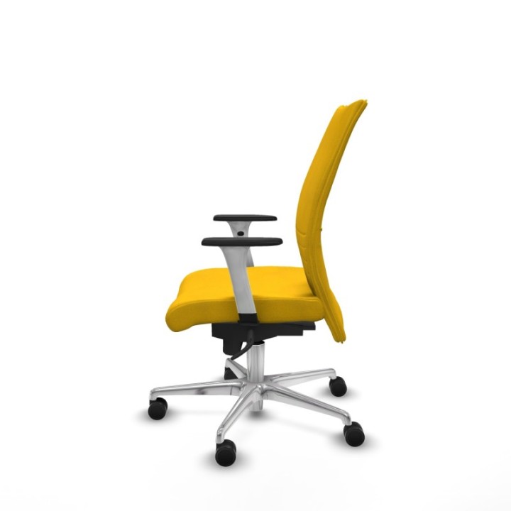 Albacete confidente sincro bali amarillo brazos 1D blancos base aluminio ruedas 65 mm nailon