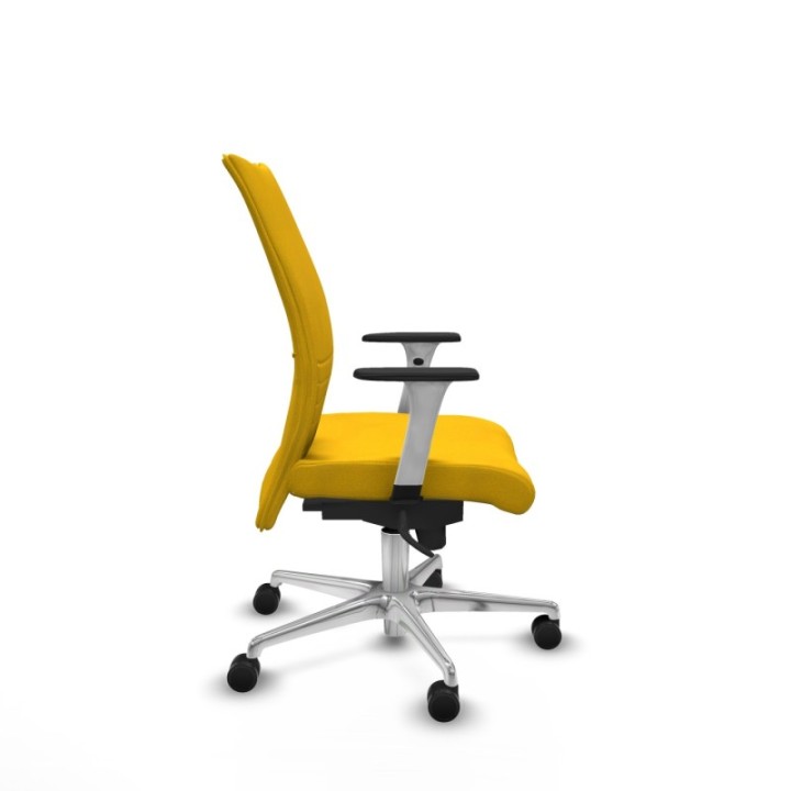 Albacete confidente sincro bali amarillo brazos 1D blancos base aluminio ruedas 65 mm nailon