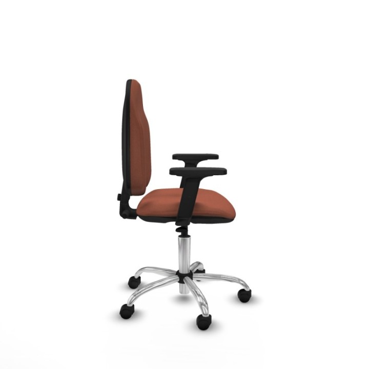 Algarra CP bali marrón brazos 2D base cromada ruedas nailon 50mm