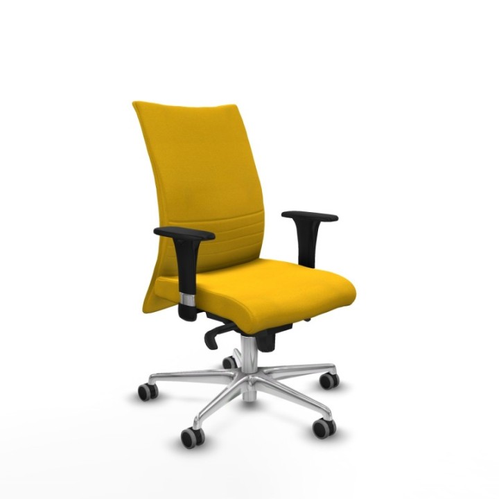 Albacete confidente sincro bali amarillo brazos 1D base aluminio ruedas 65mm engomadas