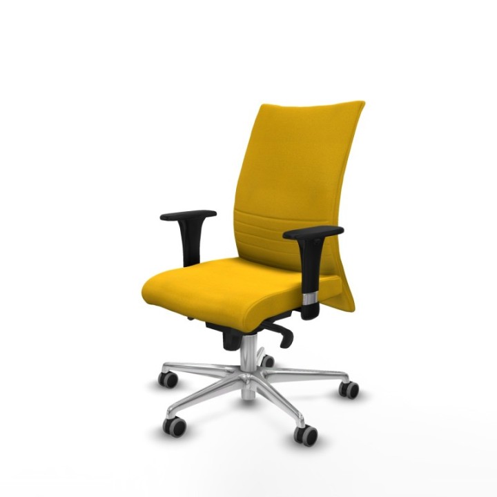 Albacete confidente sincro bali amarillo brazos 1D base aluminio ruedas 65mm engomadas