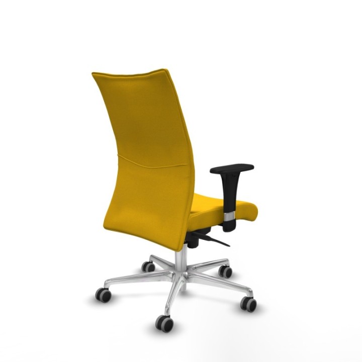 Albacete confidente sincro bali amarillo brazos 1D base aluminio ruedas 65mm engomadas