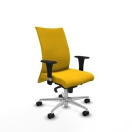 Albacete confidente sincro bali amarillo brazos 1D base aluminio ruedas 65 mm nailon