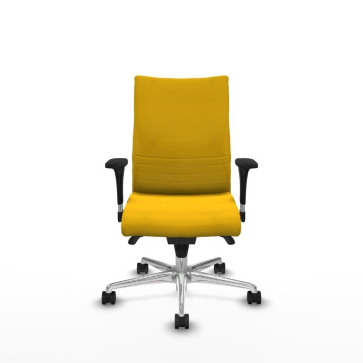 Albacete confidente sincro bali amarillo brazos 1D base aluminio ruedas 65 mm nailon