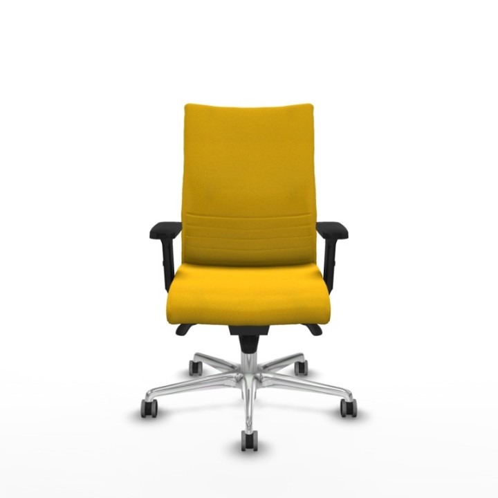 Albacete confidente sincro bali amarillo brazos 2D base aluminio ruedas 65mm engomadas