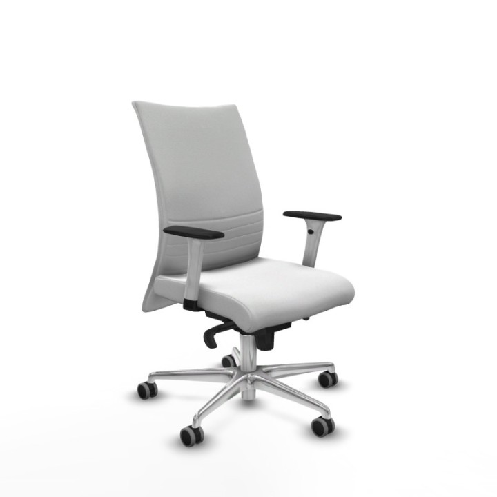 Albacete confidente sincro bali blanco brazos 1D blancos base aluminio ruedas 65mm engomadas