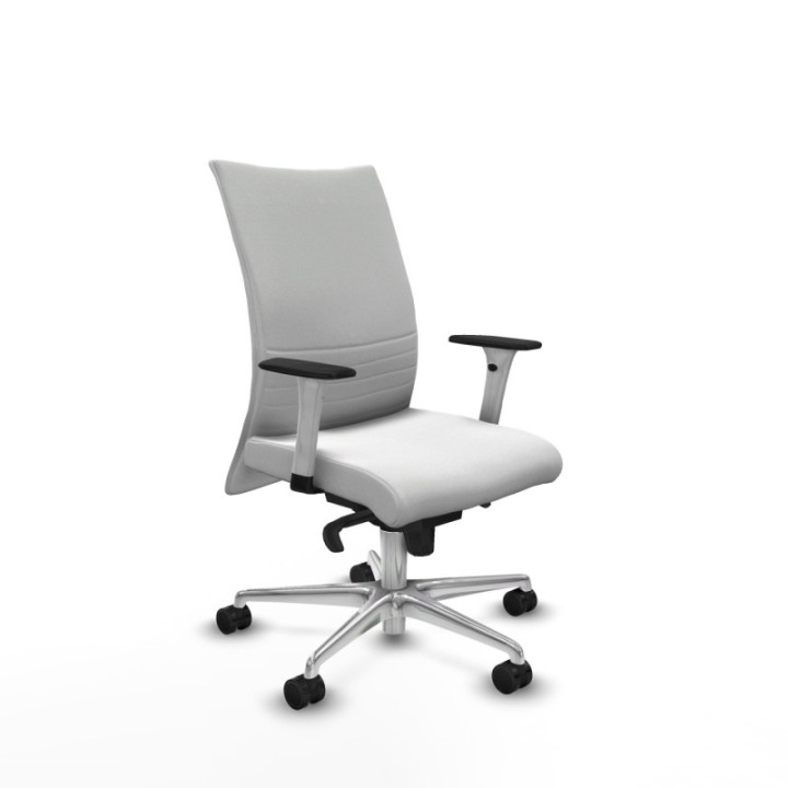 Albacete confidente sincro bali blanco brazos 1D blancos base aluminio ruedas 65 mm nailon