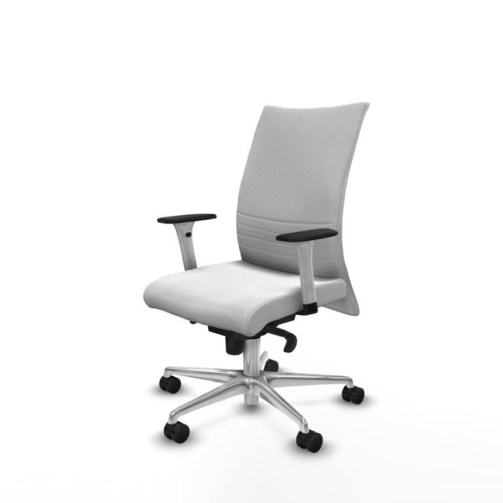 Albacete confidente sincro bali blanco brazos 1D blancos base aluminio ruedas 65 mm nailon