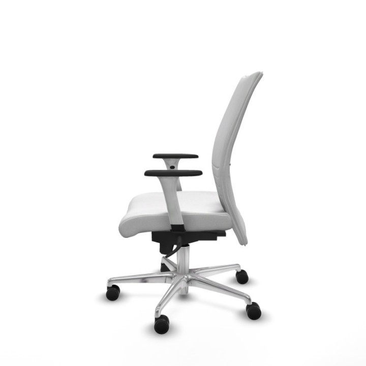 Albacete confidente sincro bali blanco brazos 1D blancos base aluminio ruedas 65 mm nailon