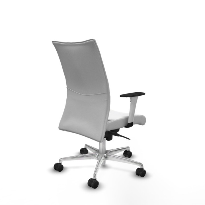 Albacete confidente sincro bali blanco brazos 1D blancos base aluminio ruedas 65 mm nailon