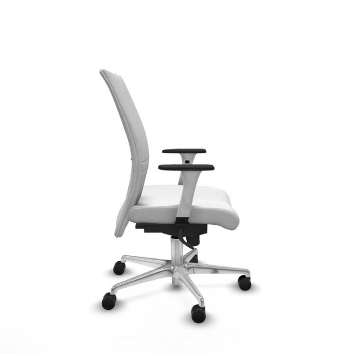 Albacete confidente sincro bali blanco brazos 1D blancos base aluminio ruedas 65 mm nailon