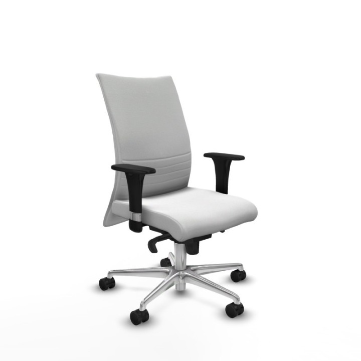 Albacete confidente sincro bali blanco brazos 1D base aluminio ruedas 65 mm nailon