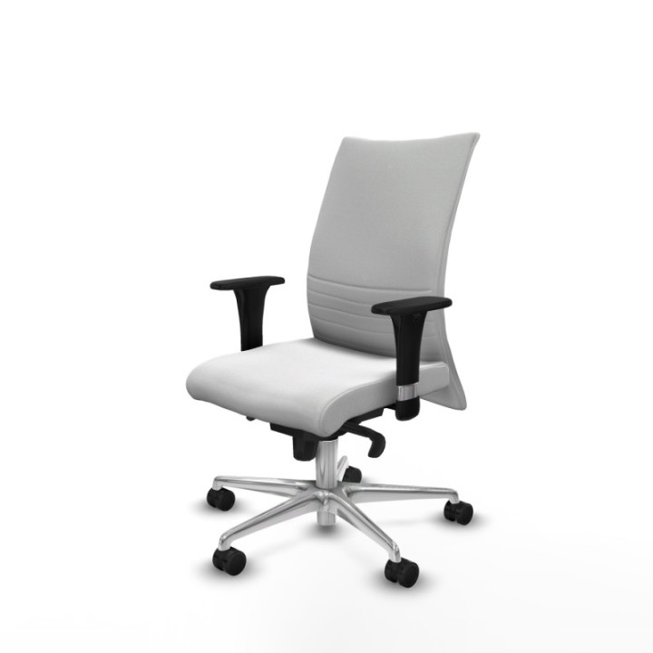 Albacete confidente sincro bali blanco brazos 1D base aluminio ruedas 65 mm nailon