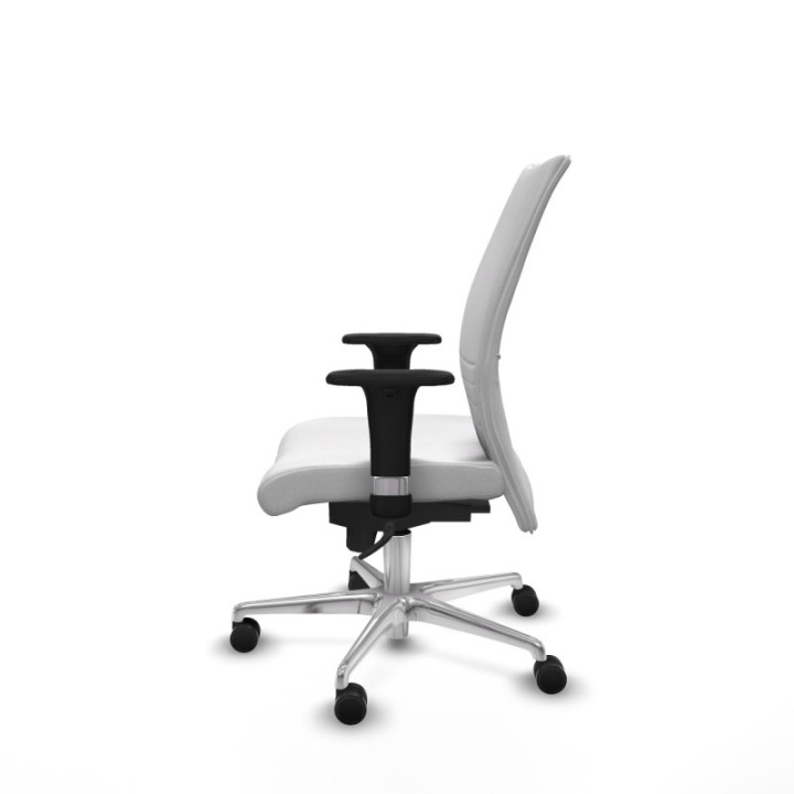 Albacete confidente sincro bali blanco brazos 1D base aluminio ruedas 65 mm nailon