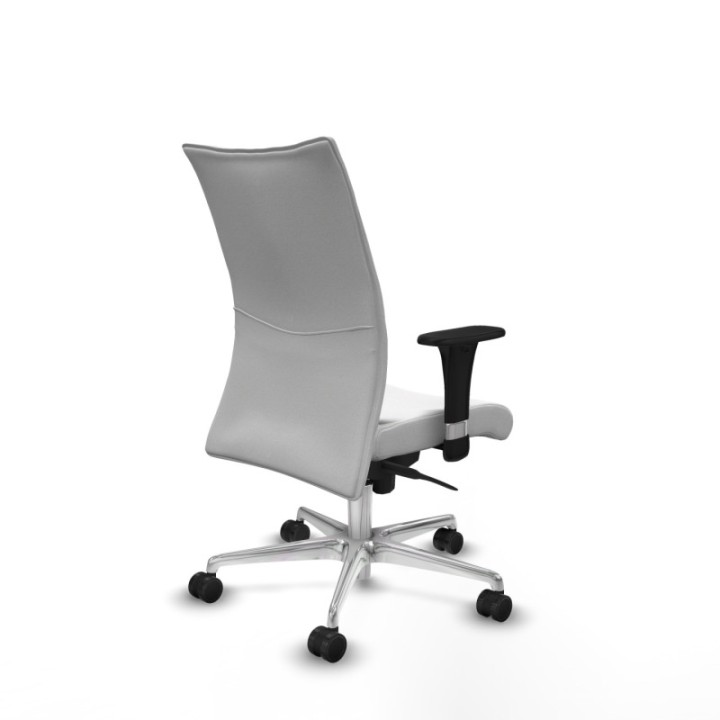 Albacete confidente sincro bali blanco brazos 1D base aluminio ruedas 65 mm nailon