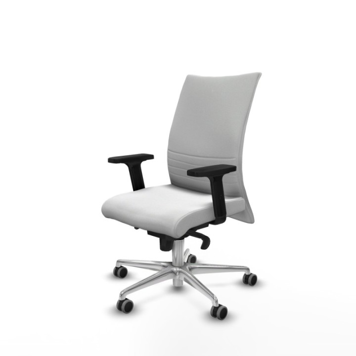 Albacete confidente sincro bali blanco brazos 2D base aluminio ruedas 65mm engomadas