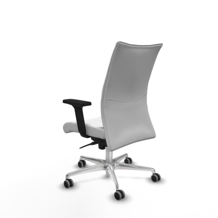 Albacete confidente sincro bali blanco brazos 2D base aluminio ruedas 65mm engomadas