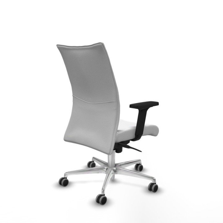 Albacete confidente sincro bali blanco brazos 2D base aluminio ruedas 65mm engomadas