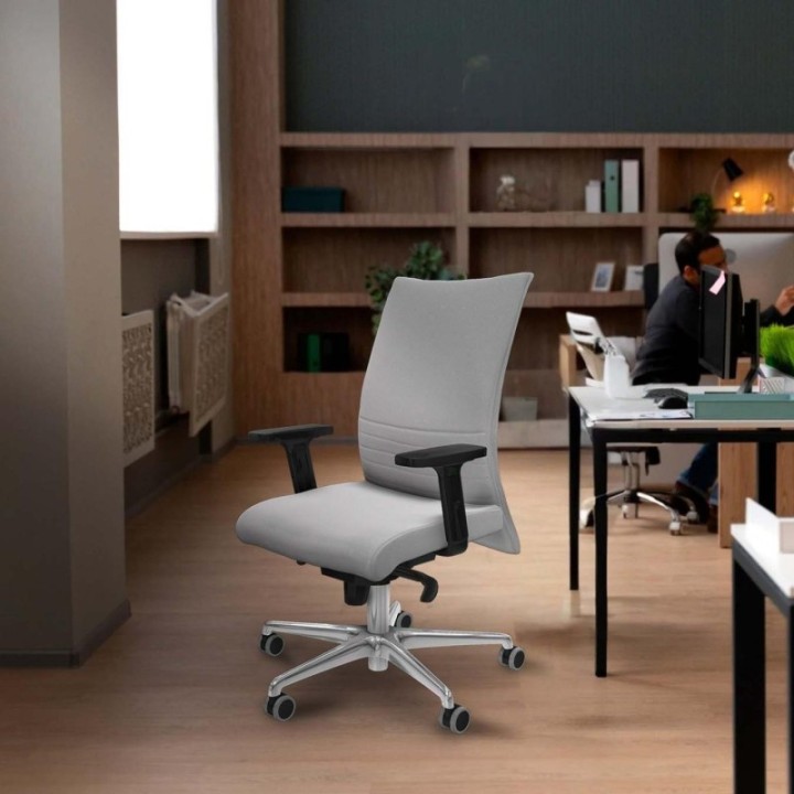 Albacete confidente sincro bali blanco brazos 2D base aluminio ruedas 65mm engomadas