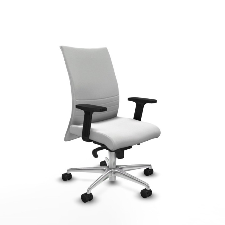 Albacete confidente sincro bali blanco brazos 2D base aluminio ruedas 65 mm nailon