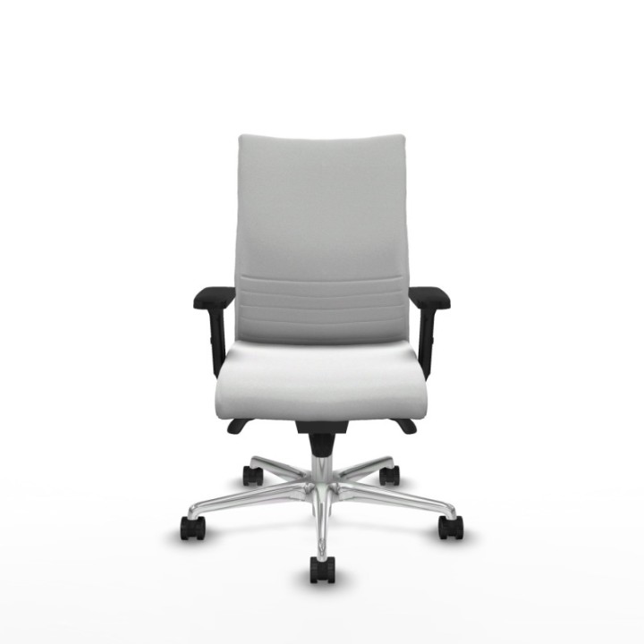 Albacete confidente sincro bali blanco brazos 2D base aluminio ruedas 65 mm nailon