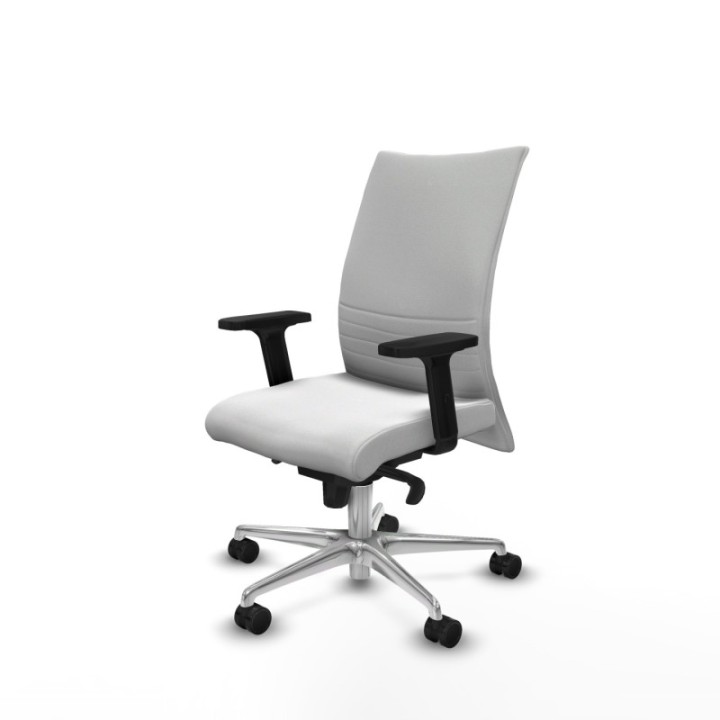 Albacete confidente sincro bali blanco brazos 2D base aluminio ruedas 65 mm nailon