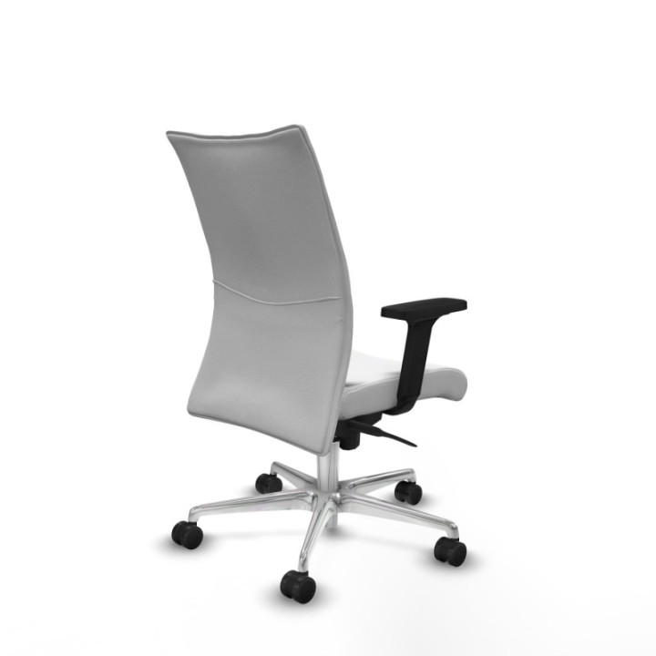 Albacete confidente sincro bali blanco brazos 2D base aluminio ruedas 65 mm nailon