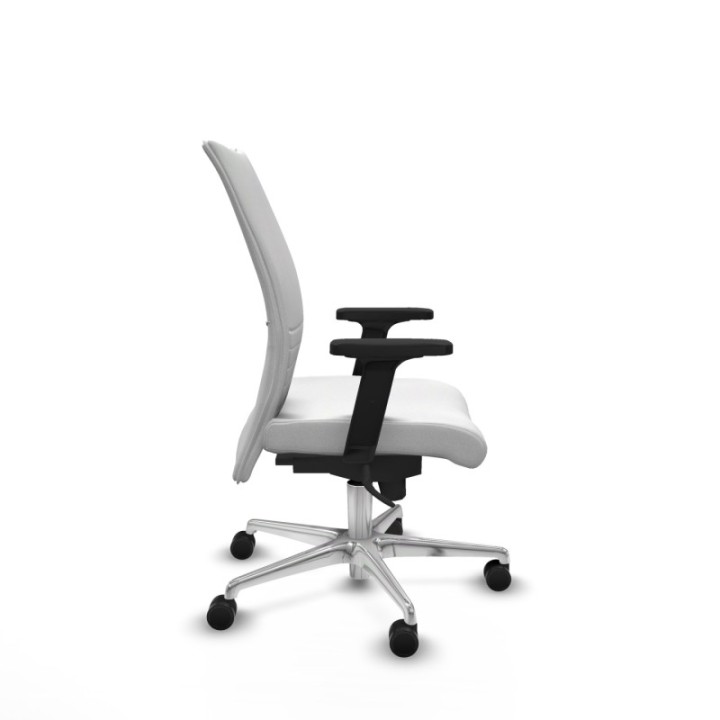 Albacete confidente sincro bali blanco brazos 2D base aluminio ruedas 65 mm nailon