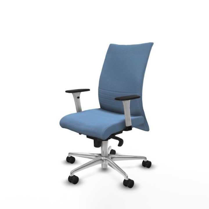 Albacete confidente sincro bali azul cielo brazos 1D blancos base aluminio ruedas 65 mm nailon