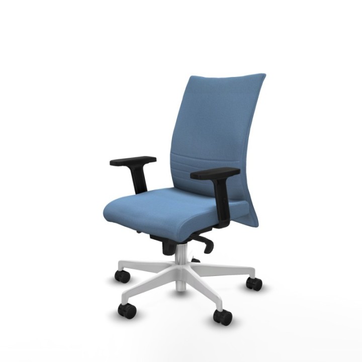 Albacete confidente sincro bali azul cielo brazos 2D base blanca ruedas 65 mm nailon