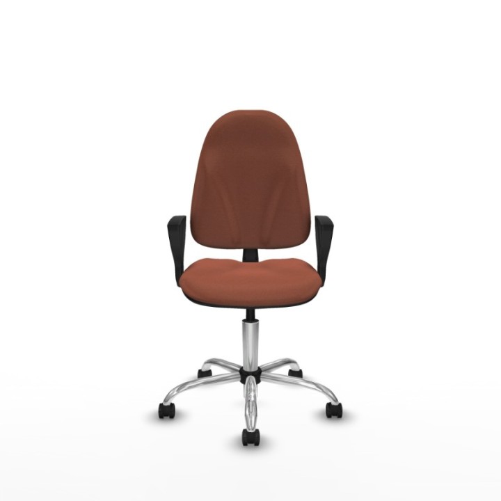 Algarra CP bali marrón brazos fijos base cromada ruedas autofrenantes 50mm