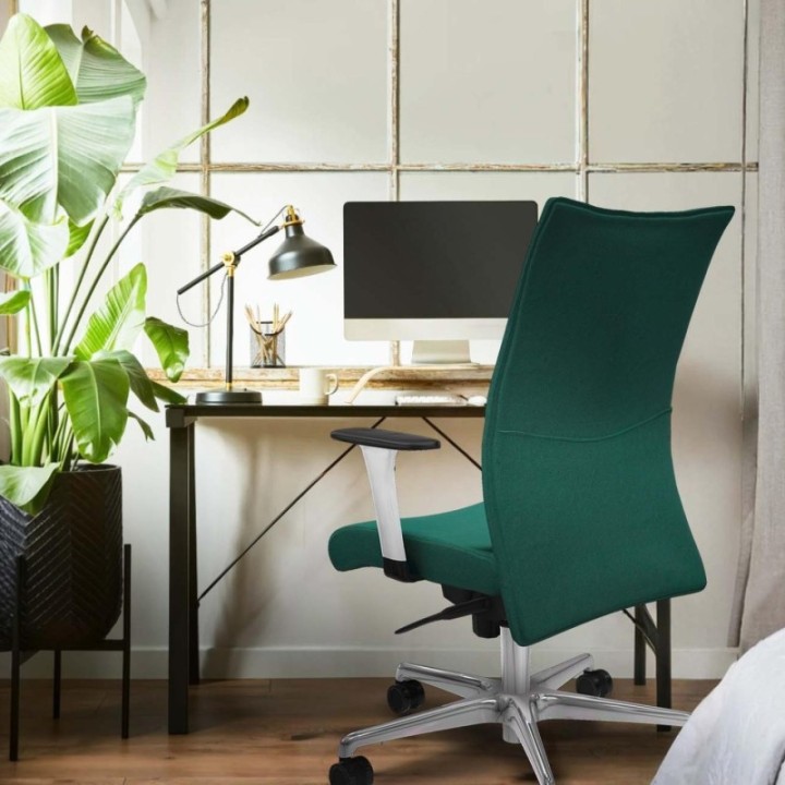 Albacete confidente sincro bali verde brazos 1D blancos base aluminio ruedas 65 mm nailon