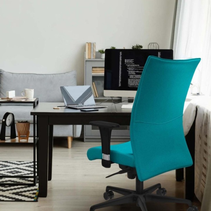 Albacete confidente sincro bali verde brazos 1D base nailon ruedas 65 mm nailon