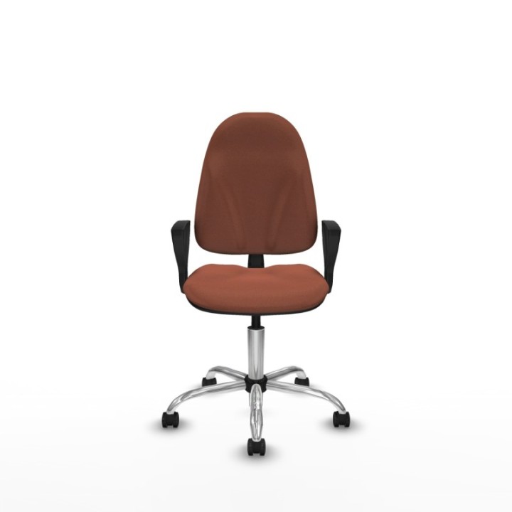 Algarra CP bali marrón brazos fijos base cromada ruedas engomadas 50mm