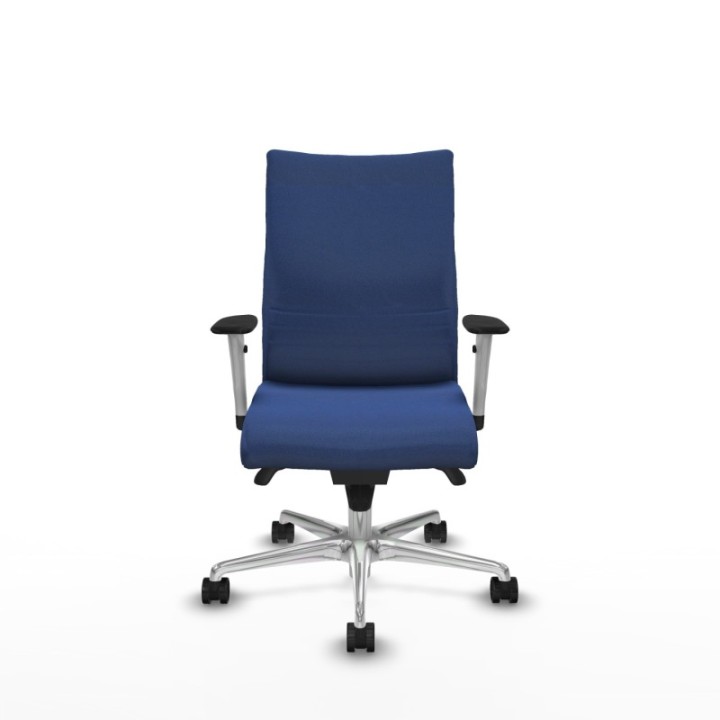 Albacete confidente sincro bali azul marino brazos 1D blancos base aluminio ruedas 65 mm nailon