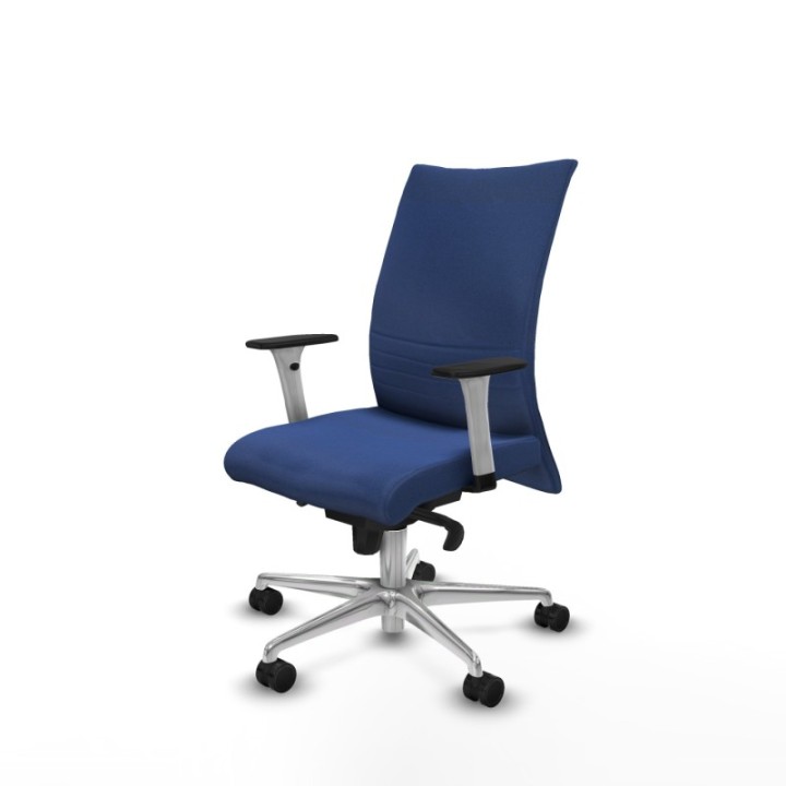 Albacete confidente sincro bali azul marino brazos 1D blancos base aluminio ruedas 65 mm nailon