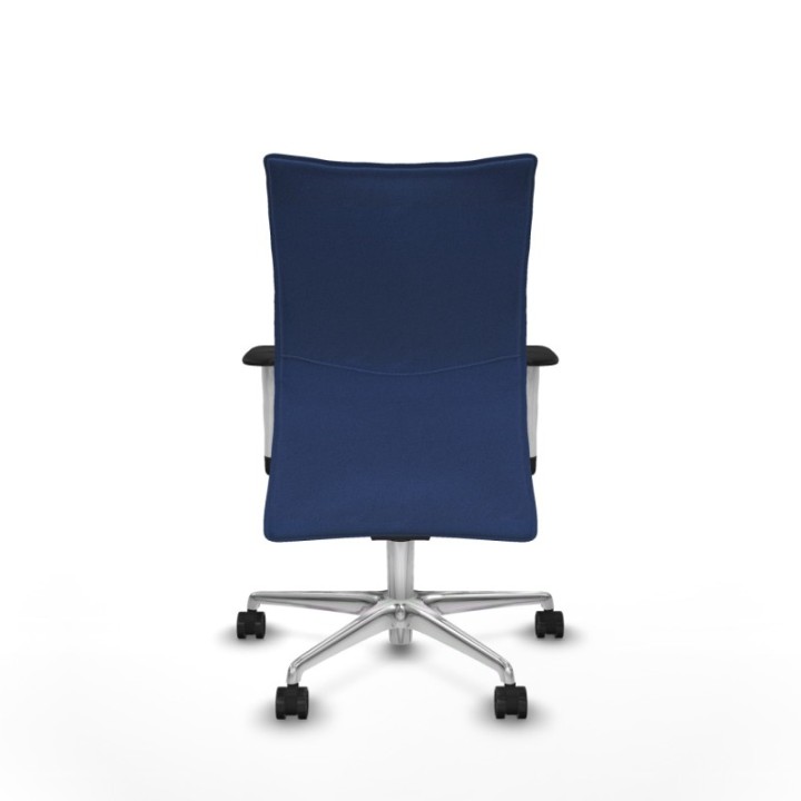 Albacete confidente sincro bali azul marino brazos 1D blancos base aluminio ruedas 65 mm nailon