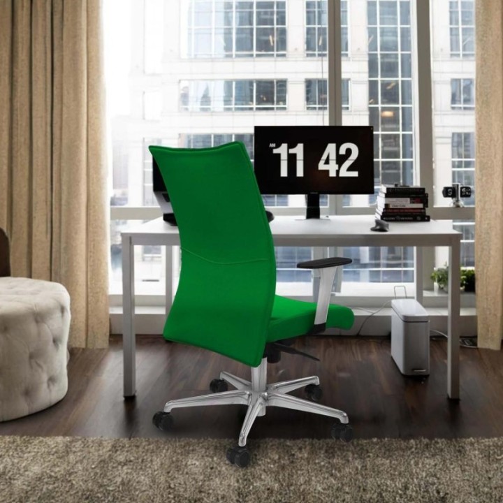 Albacete confidente sincro bali azul marino brazos 1D blancos base aluminio ruedas 65 mm nailon