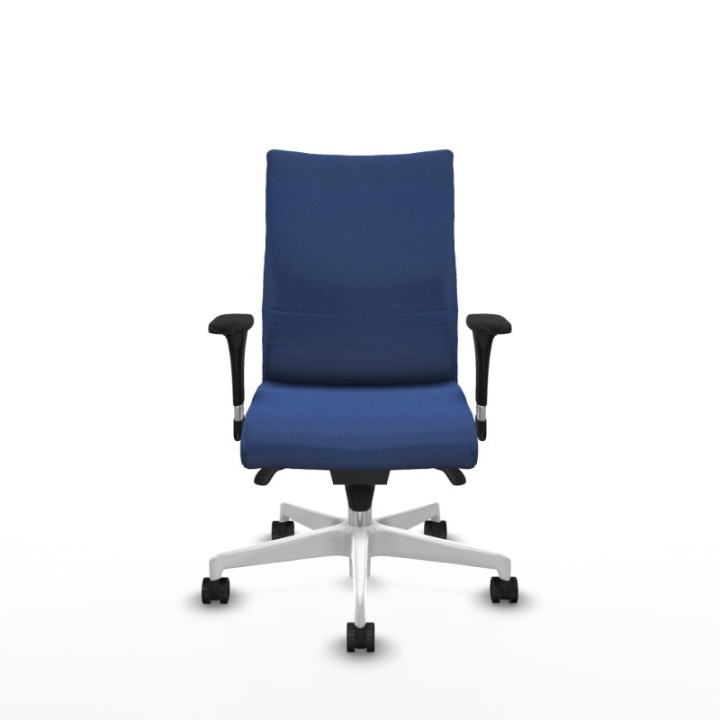 Albacete confidente sincro bali azul marino brazos 1D base blanca ruedas 65 mm nailon