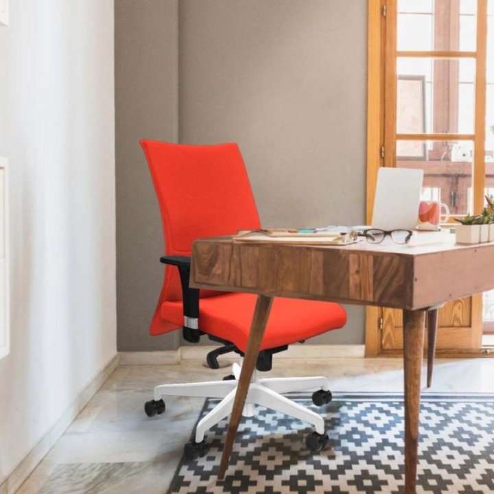 Albacete confidente sincro bali azul marino brazos 1D base blanca ruedas 65 mm nailon