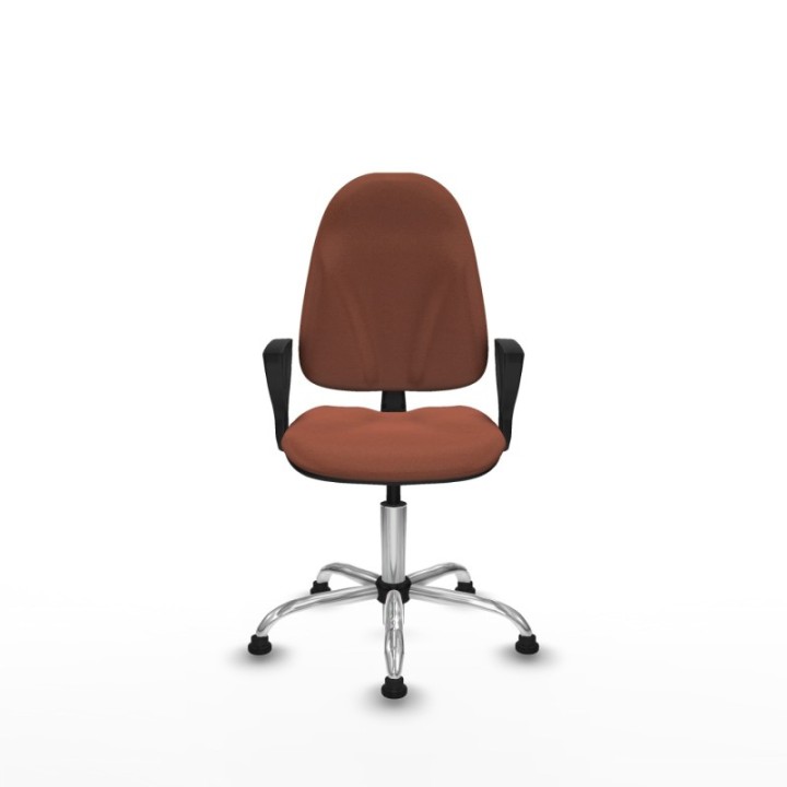 Algarra CP bali marrón brazos fijos base cromada topes