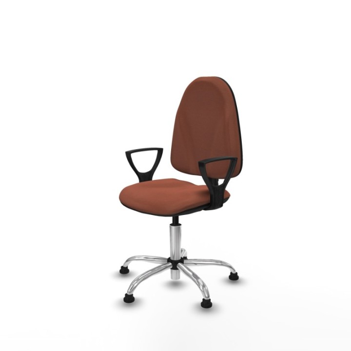 Algarra CP bali marrón brazos fijos base cromada topes