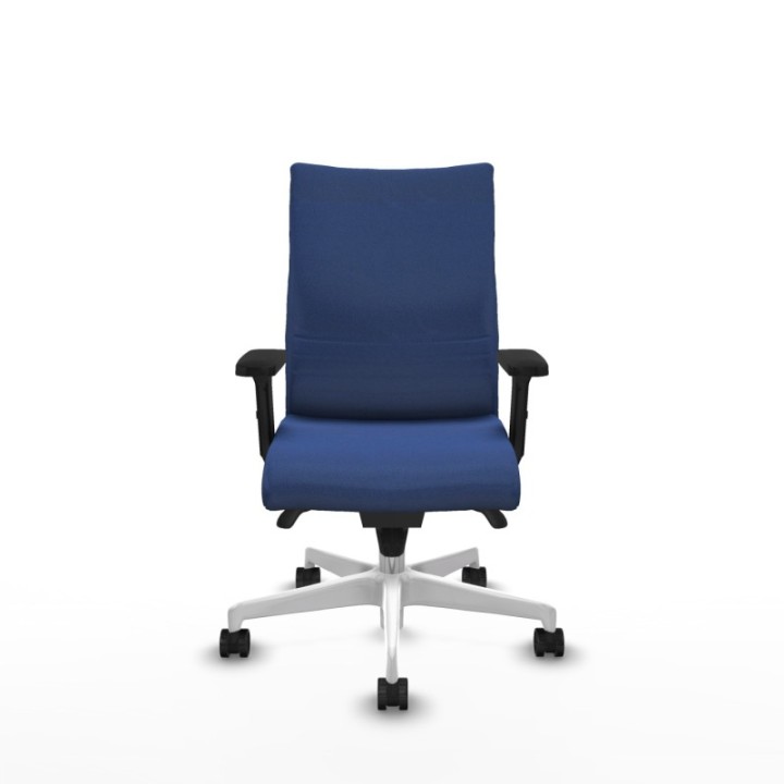 Albacete confidente sincro bali azul marino brazos 2D base blanca ruedas 65 mm nailon